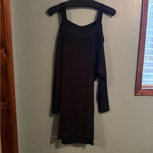 River + Sky Black Asymmetrical Cold-Shoulder Dress